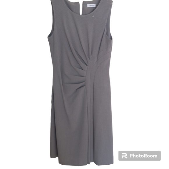 Calvin Klein woman's dress size 8 Gray NWT sarong type front loose pleats - Picture 1 of 6